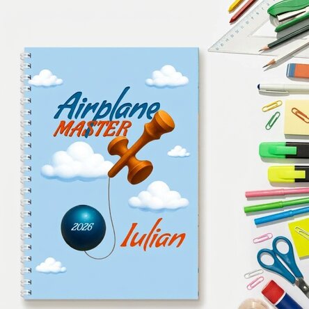 Personalised notebook with text - Airplane Master
