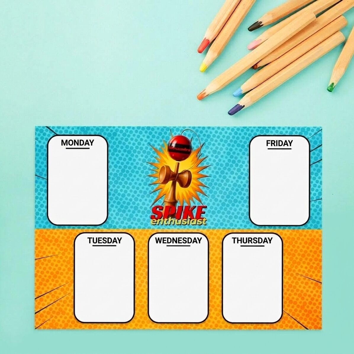 Personalised timetable with text - Spike Enthusiast