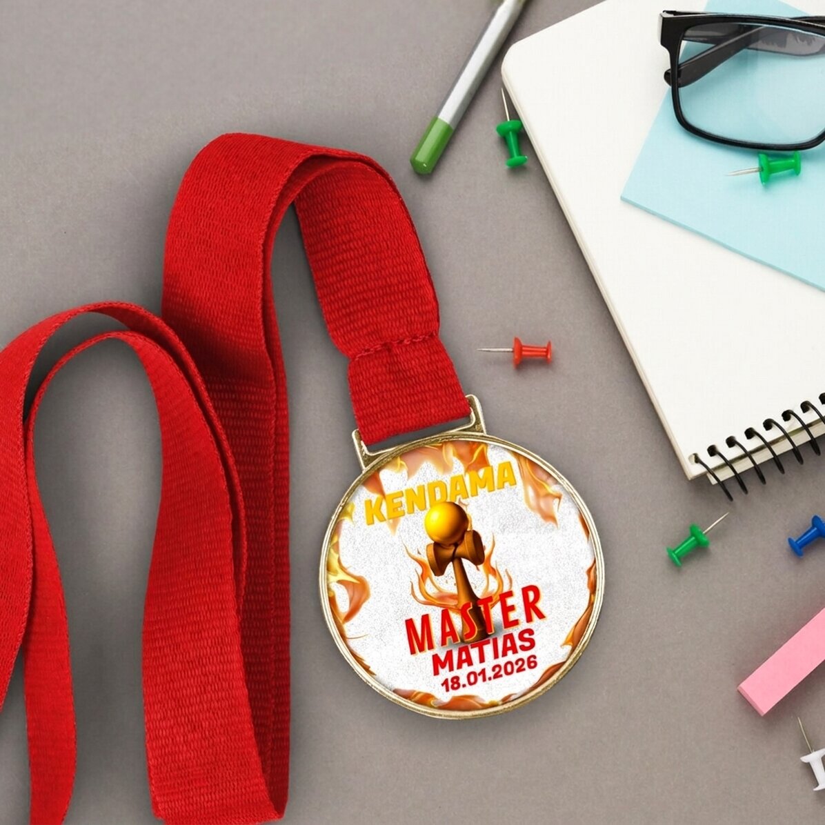Personalised medal with text - Kendama Master