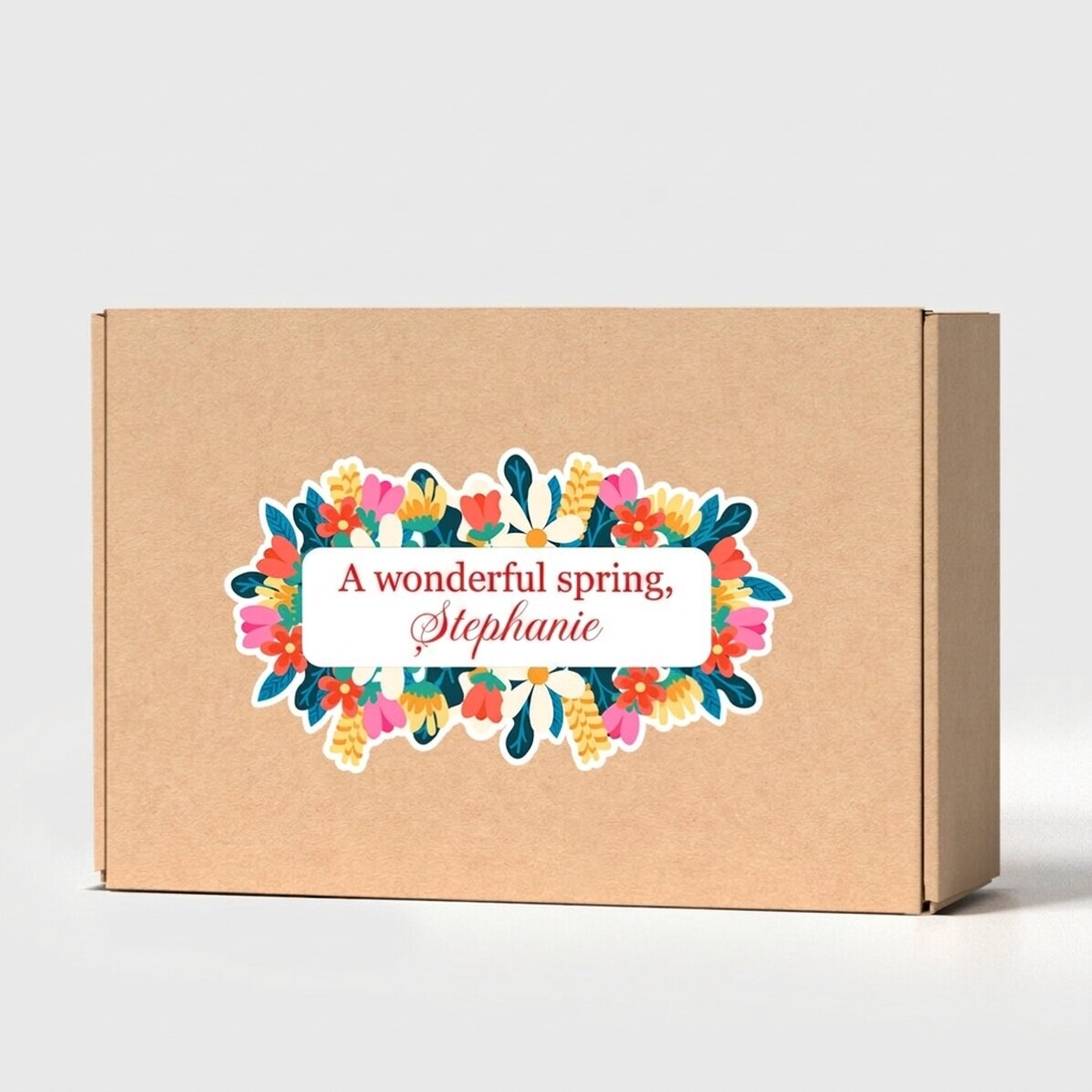 Personalised craft box with sticker - Floral