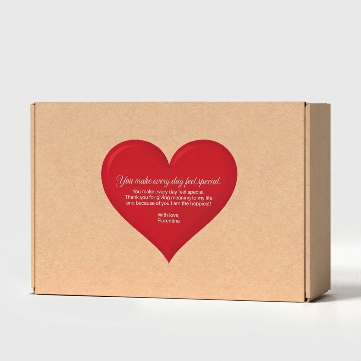 Personalised craft box with sticker - Heart