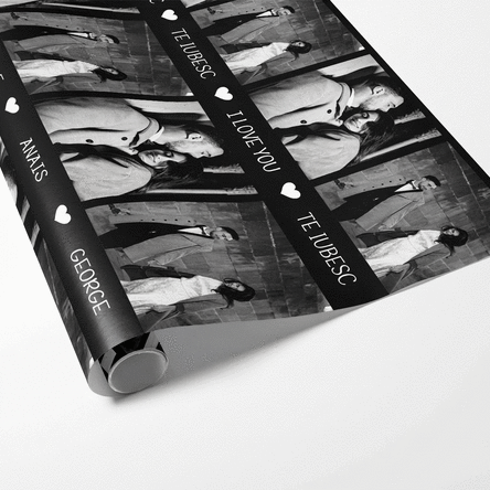 Personalised gift wrapping paper with a photo and text - Love