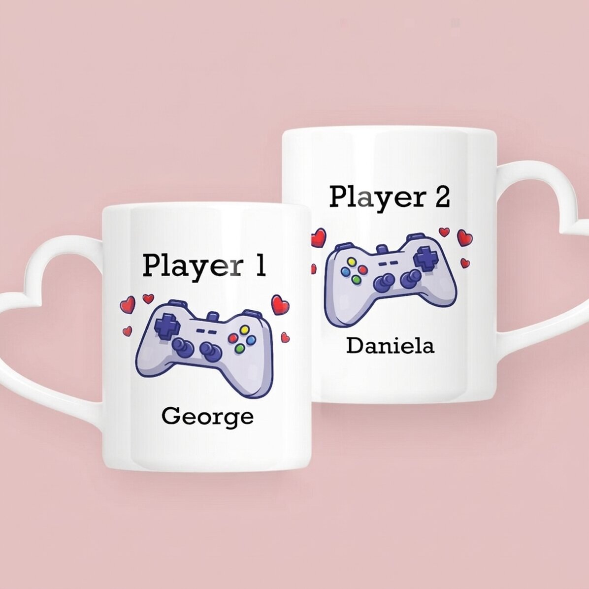 Personalised mugs for couples with text - Level up
