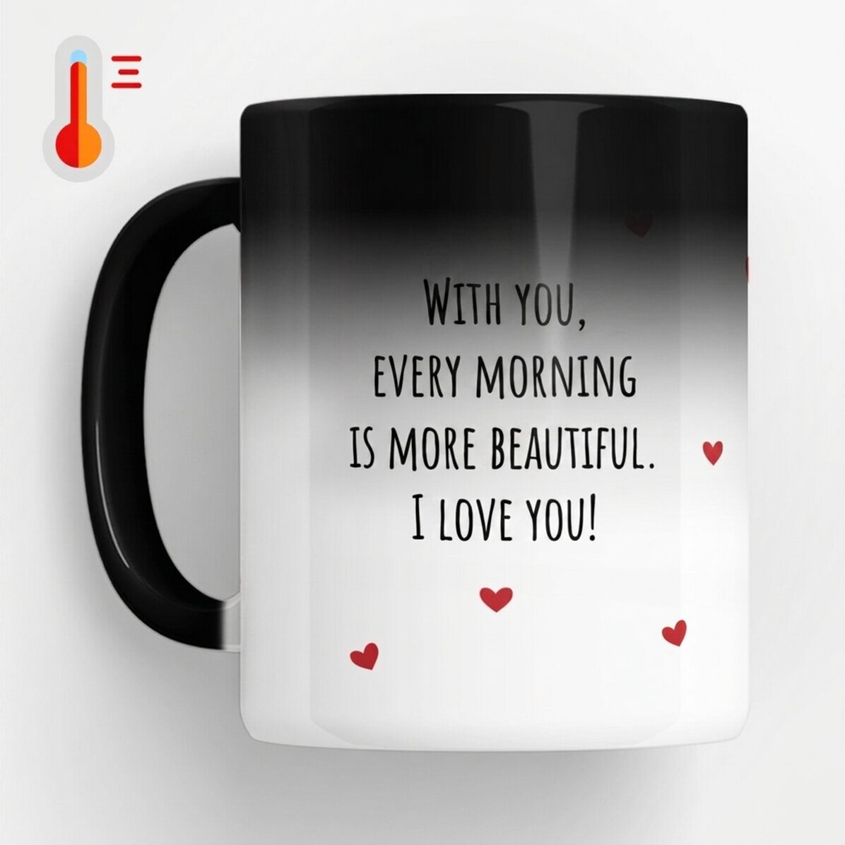 Personalised heat-sensitive mug with message - Love