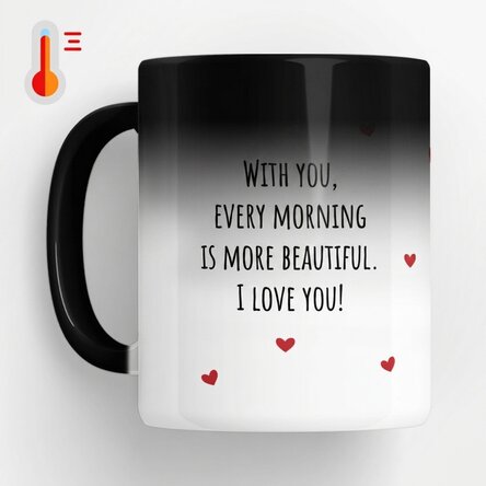 Personalised heat-sensitive mug with message - Love