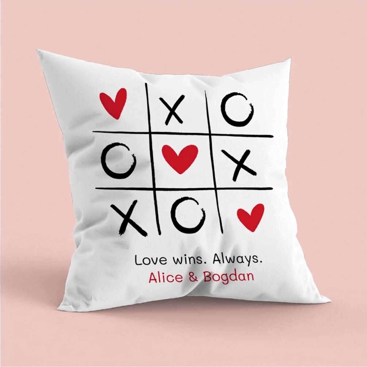Personalised cushion with text - Heart
