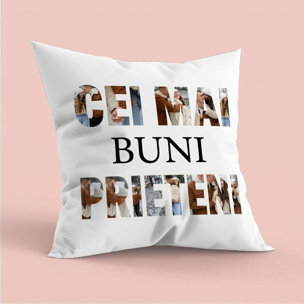 Personalised cushion with 8 photos and text - Best