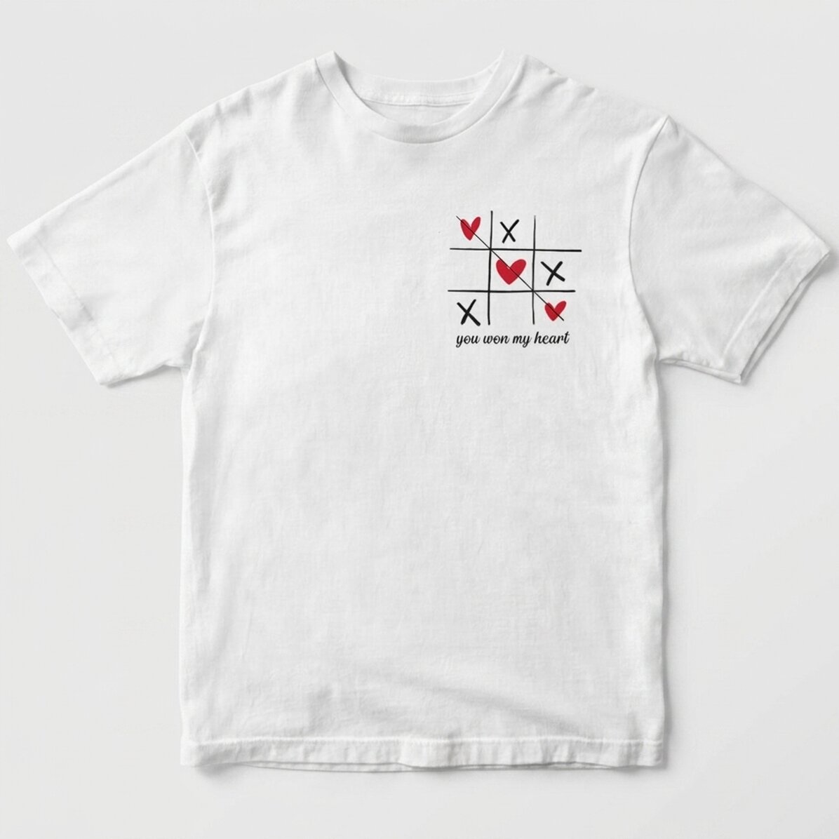 Custom cotton T-shirt with text - Heart
