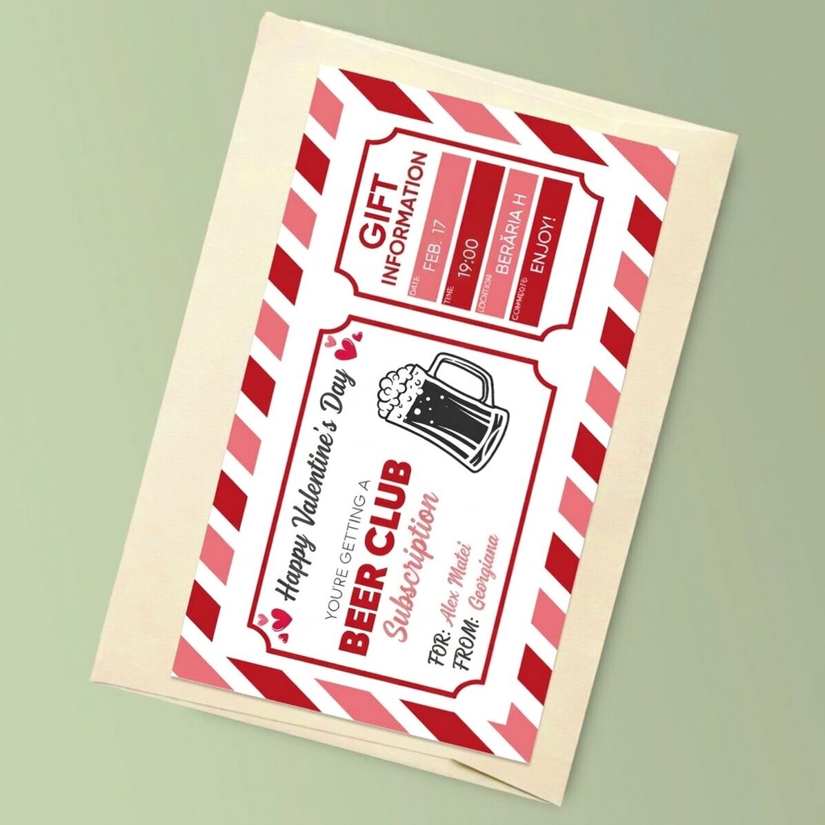 Personalised card with text - Beer Club