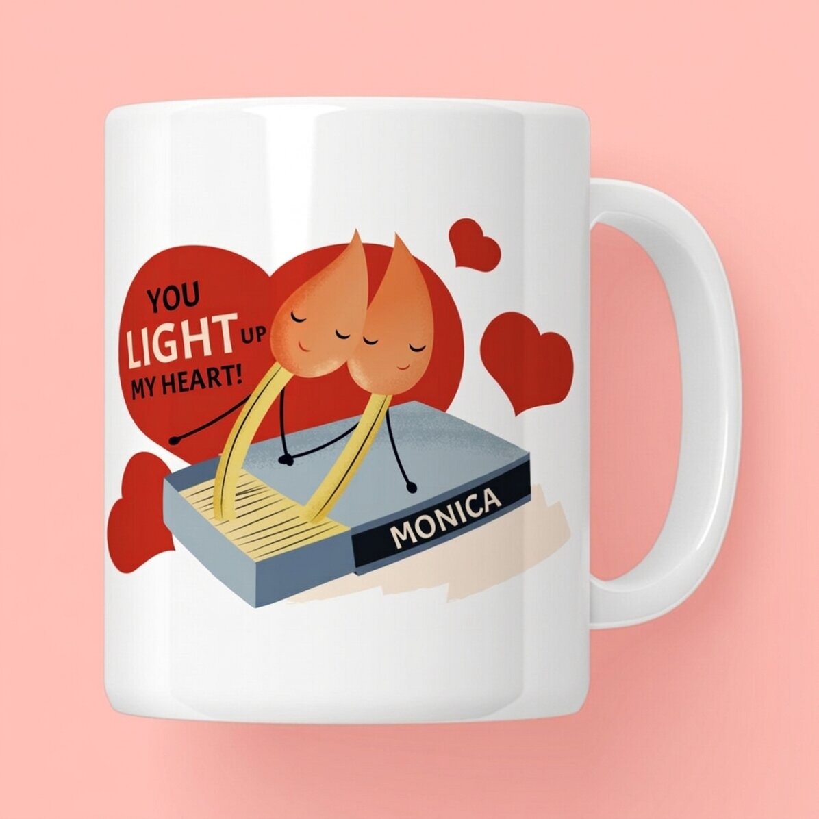 Personalised mug with message - Light up my heart