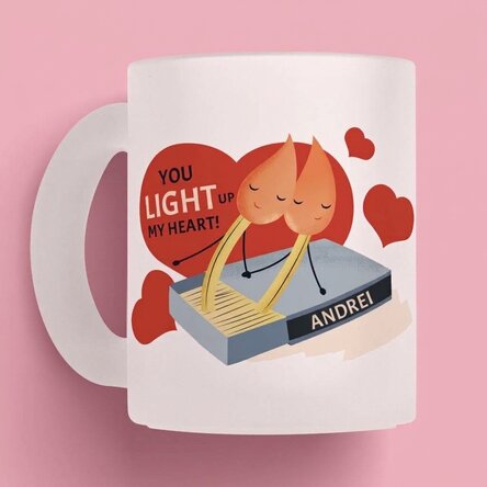 Personalised mug with message - Light up my heart