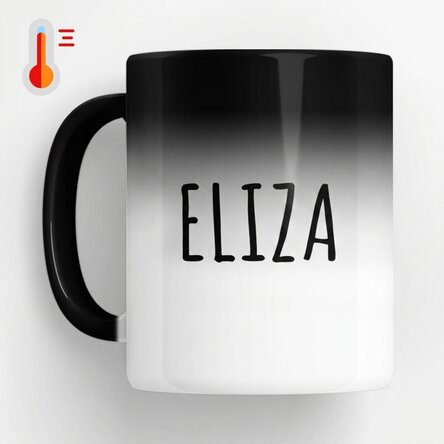 Personalised heat-sensitive mug with name