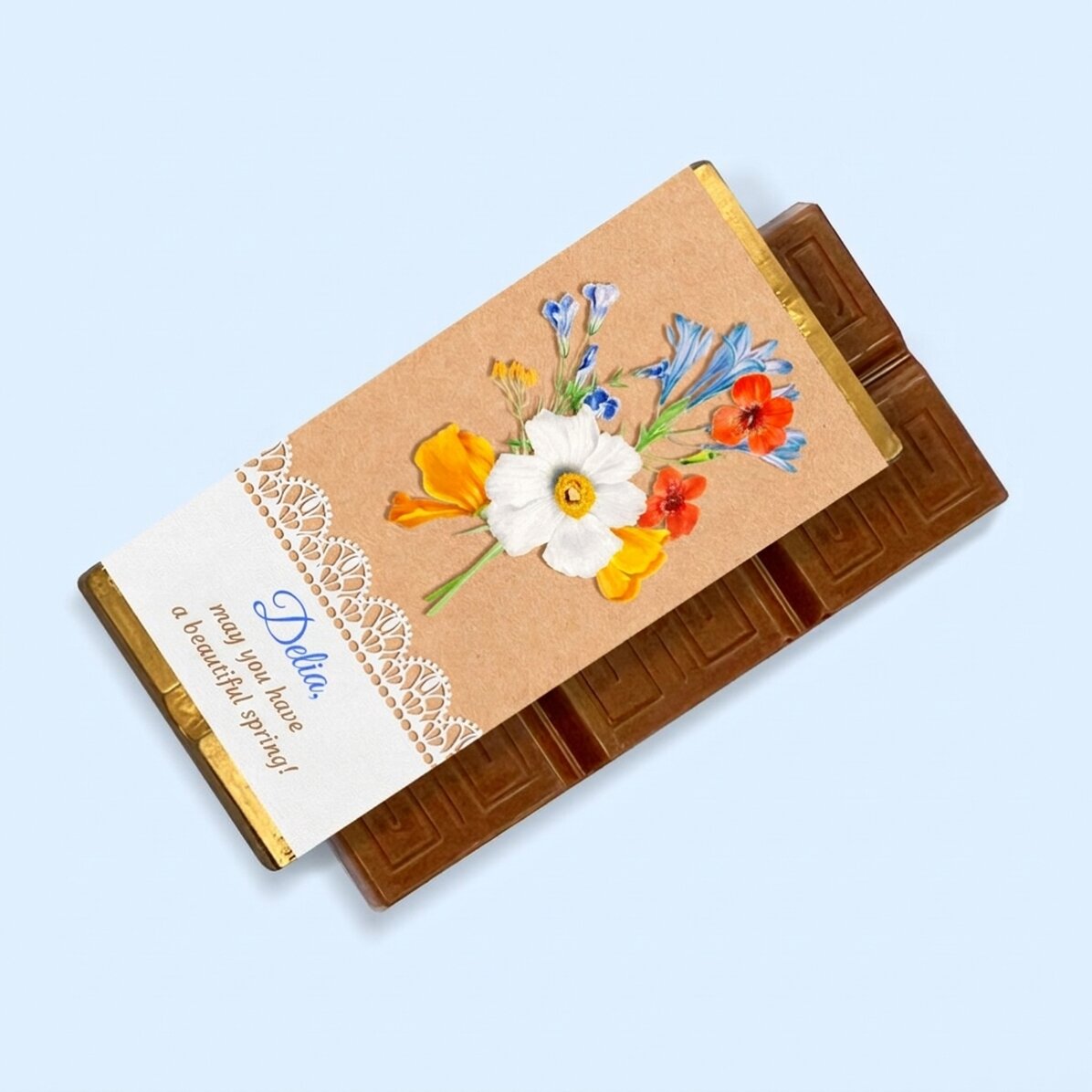 Personalised mini chocolate bar with message - Beautiful Spring