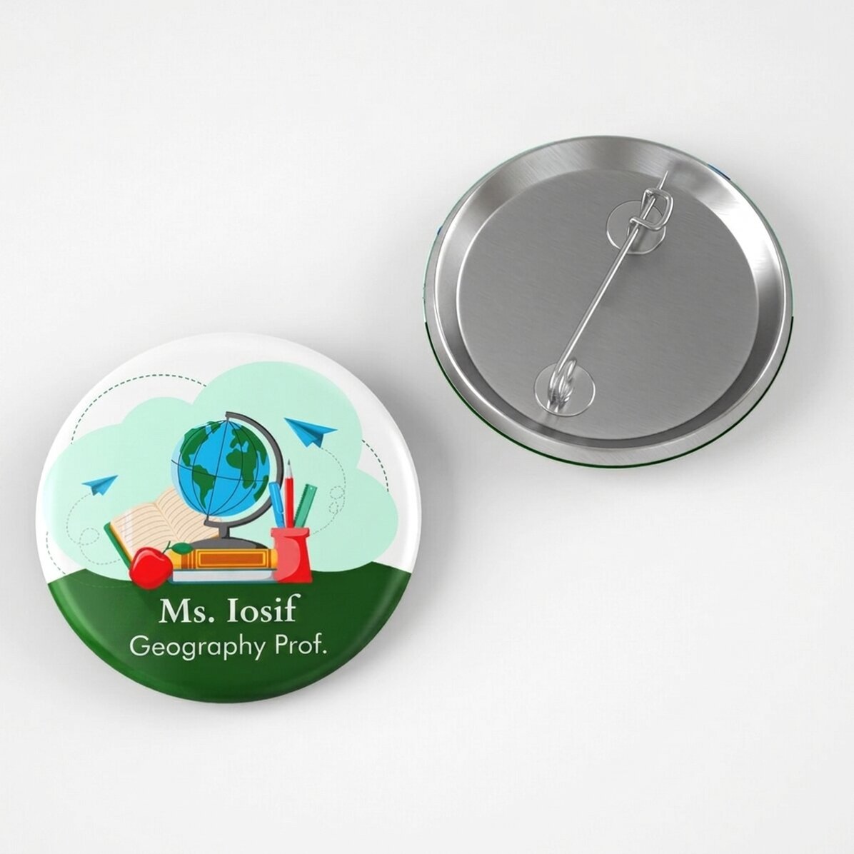 Personalised badge with text - Geography Teacher