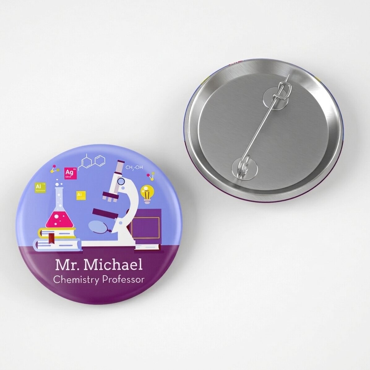 Personalised badge with text - Chemistry Teacher