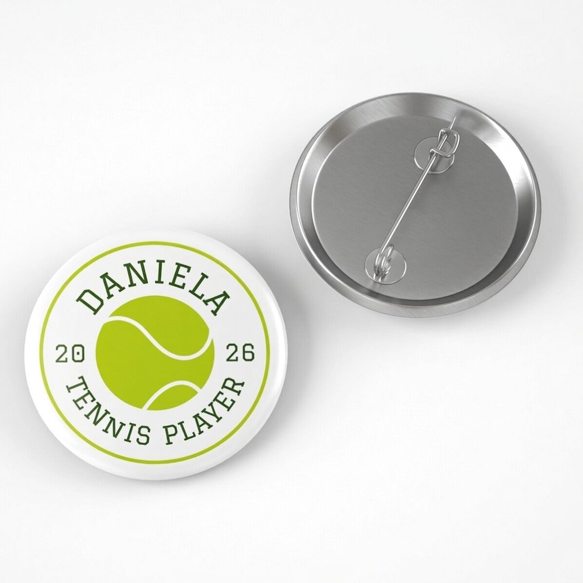 Personalised badge with text - Tennis