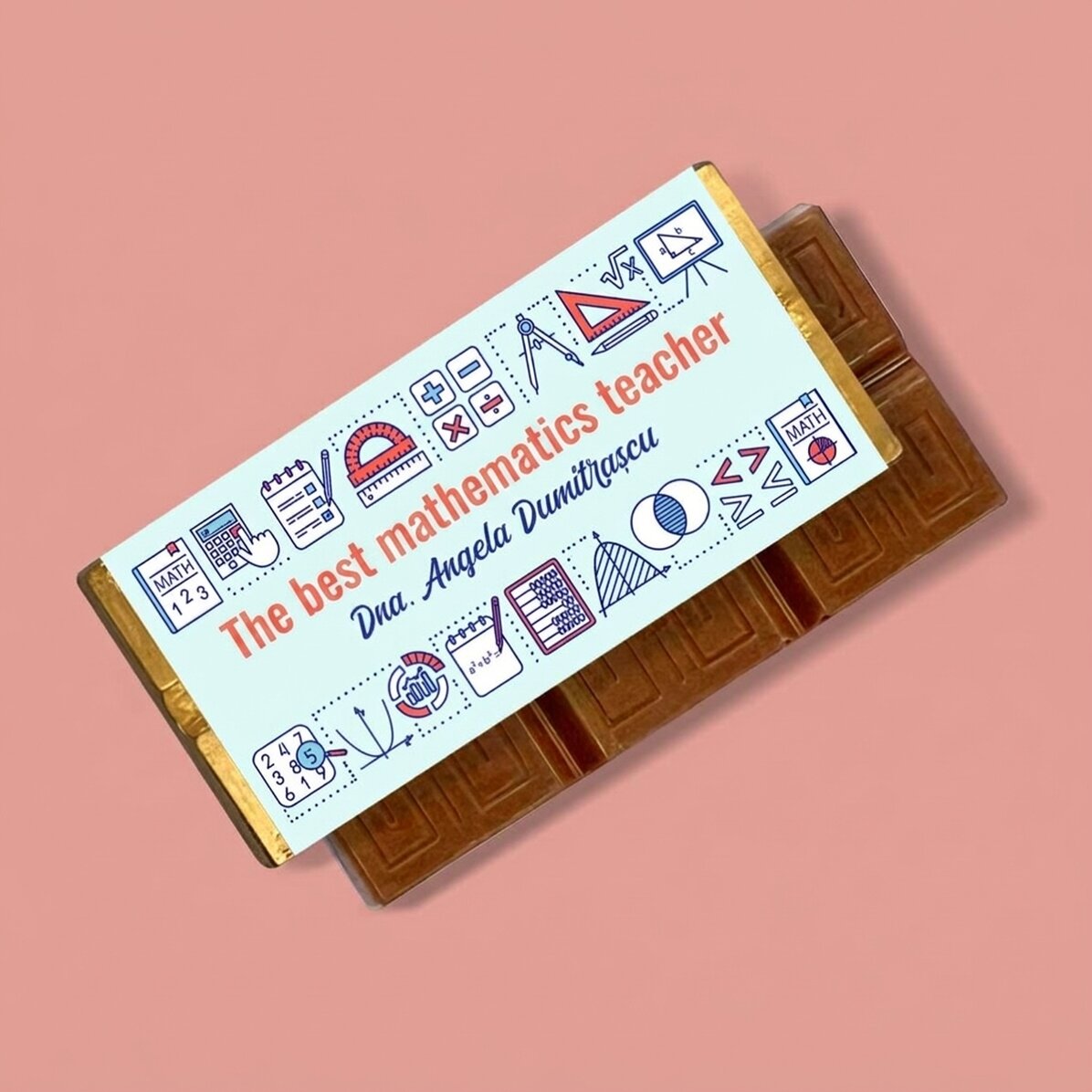Mini chocolate bar personalised with message - Mathematics