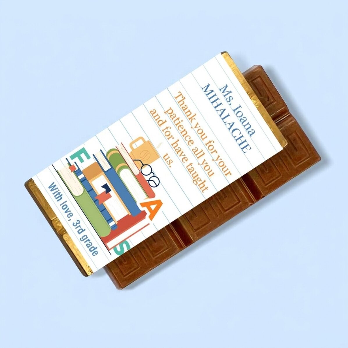 Mini chocolate bar personalised with text - Romanian