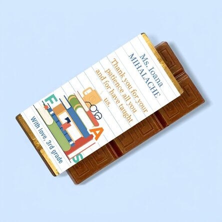 Mini chocolate bar personalised with text - Romanian