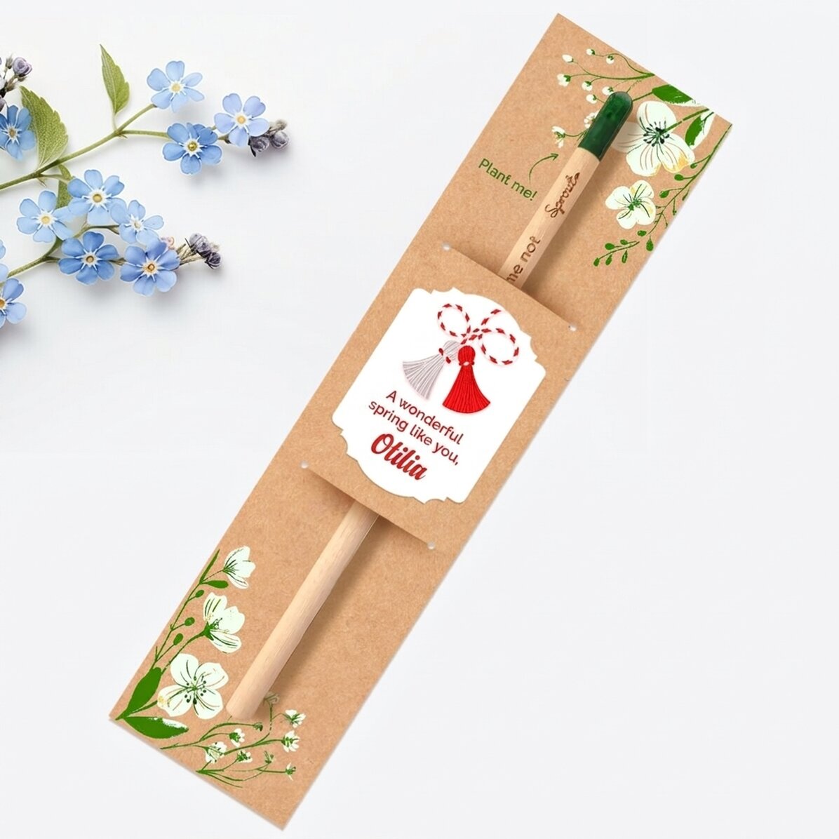 Personalised plantable pencil with message