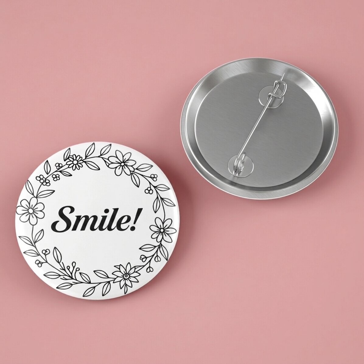 Personalised badge with message - Smile