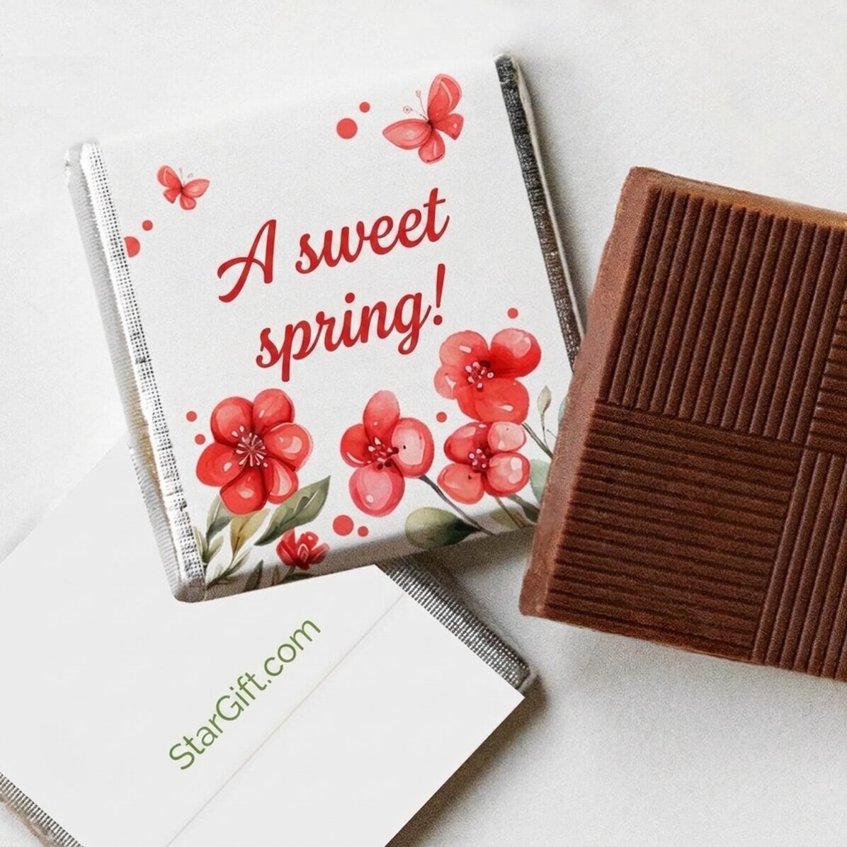 Personalised mini chocolate with message - A sweet spring