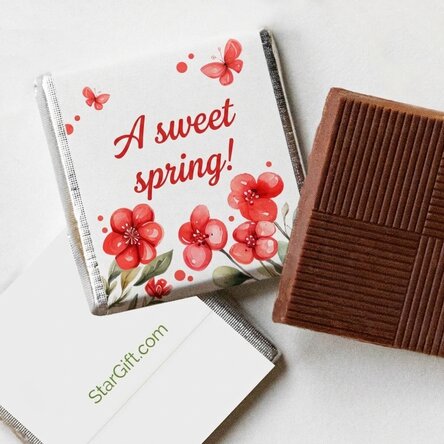 Personalised mini chocolate with message - A sweet spring