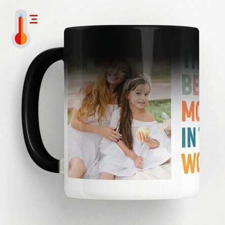 Personalised heat-sensitive mug with 2 photos - Best mum ever!