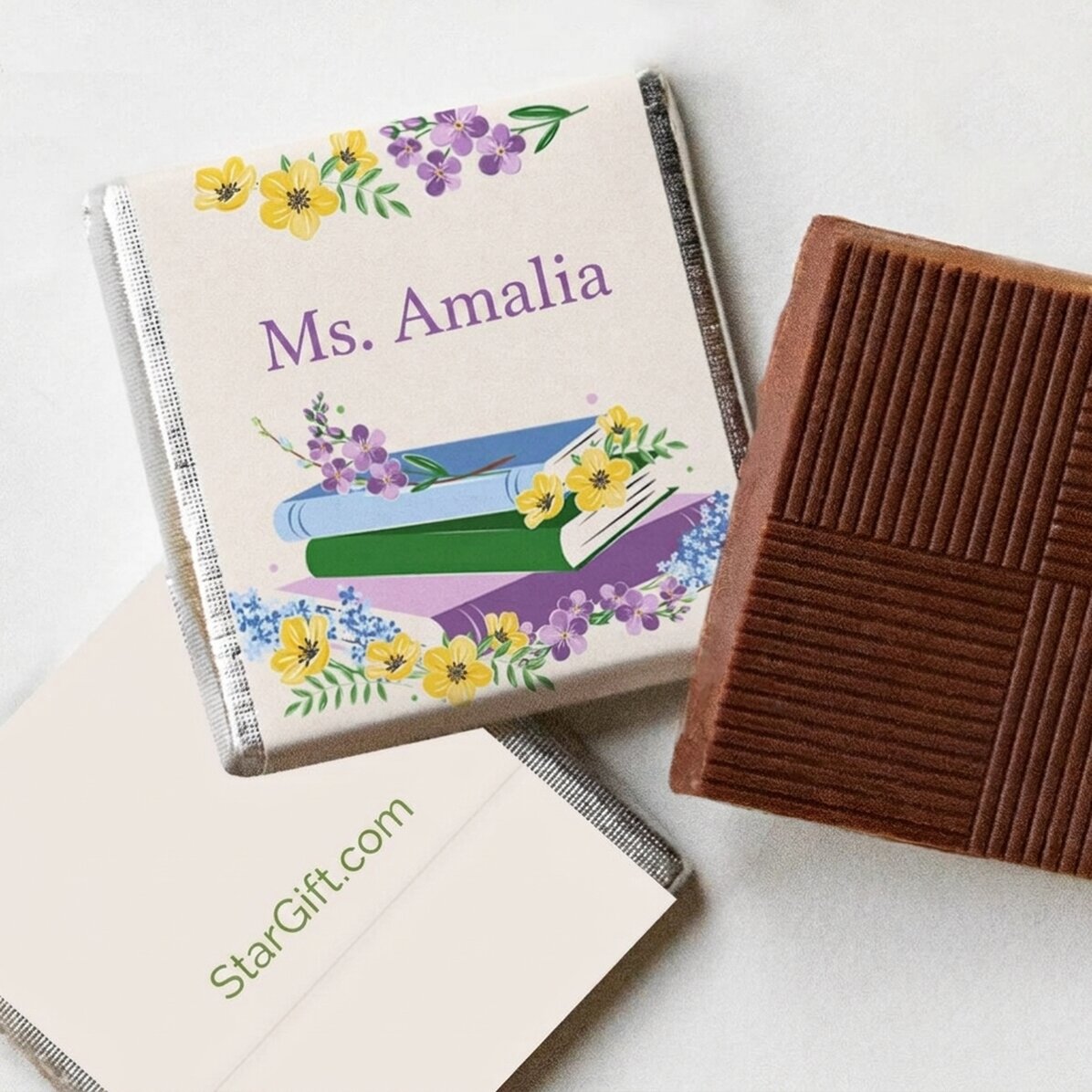 Personalised mini chocolate with message - Cards and flowers