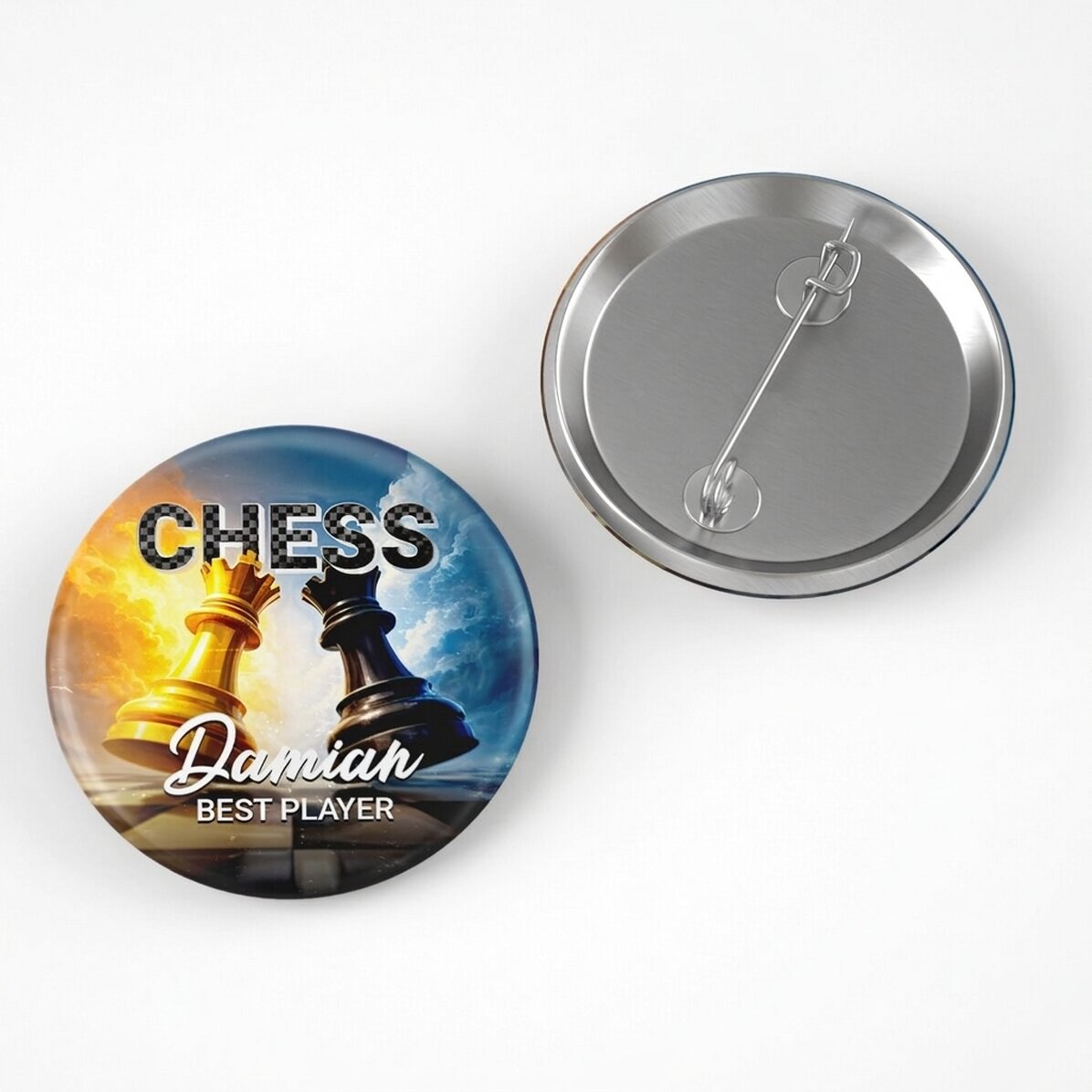Personalised badge with text - Chess player