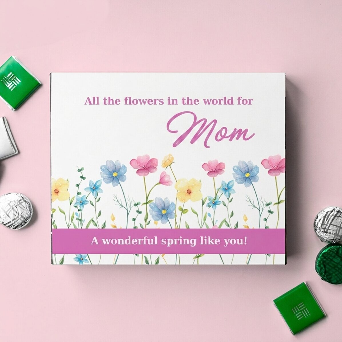 Personalised box of chocolates with message - All the flowers in the world