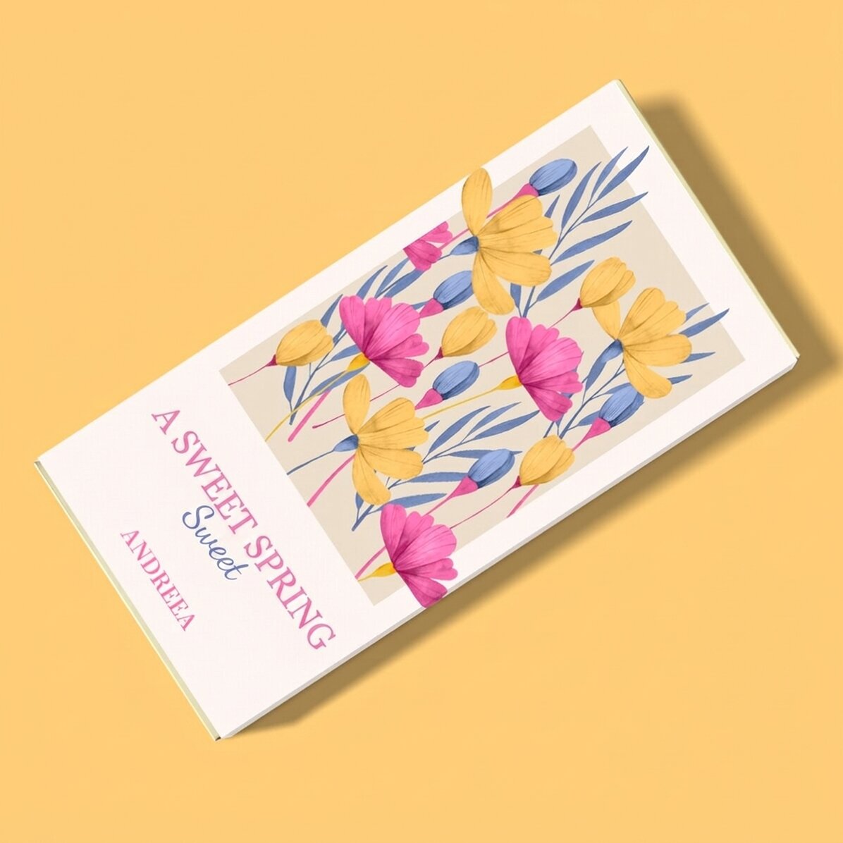 Personalised chocolate with text - Spring flowers