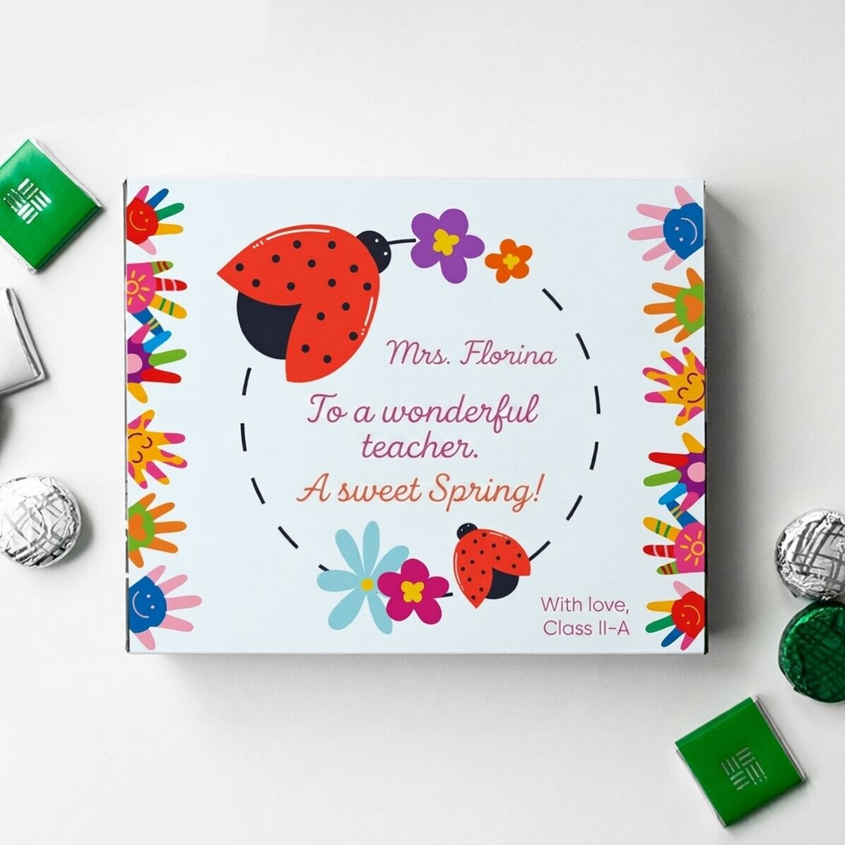 Personalised box of chocolates with message - Wonderful teachers