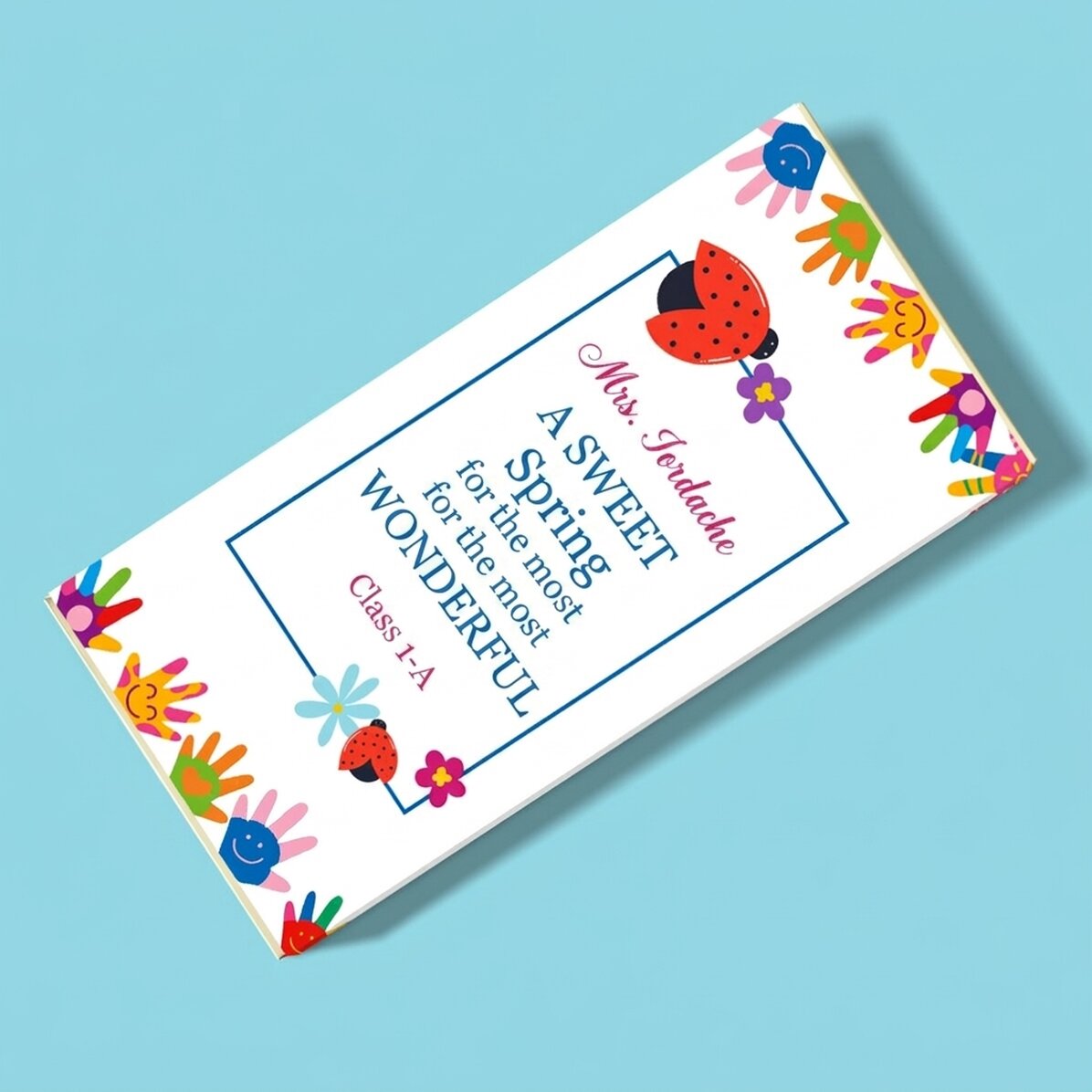 Personalised chocolate with a message for wonderful teachers