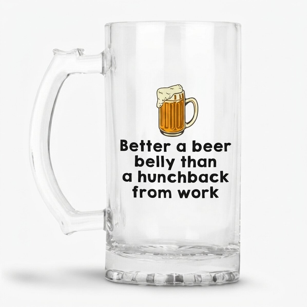 Personalised beer mug with funny text