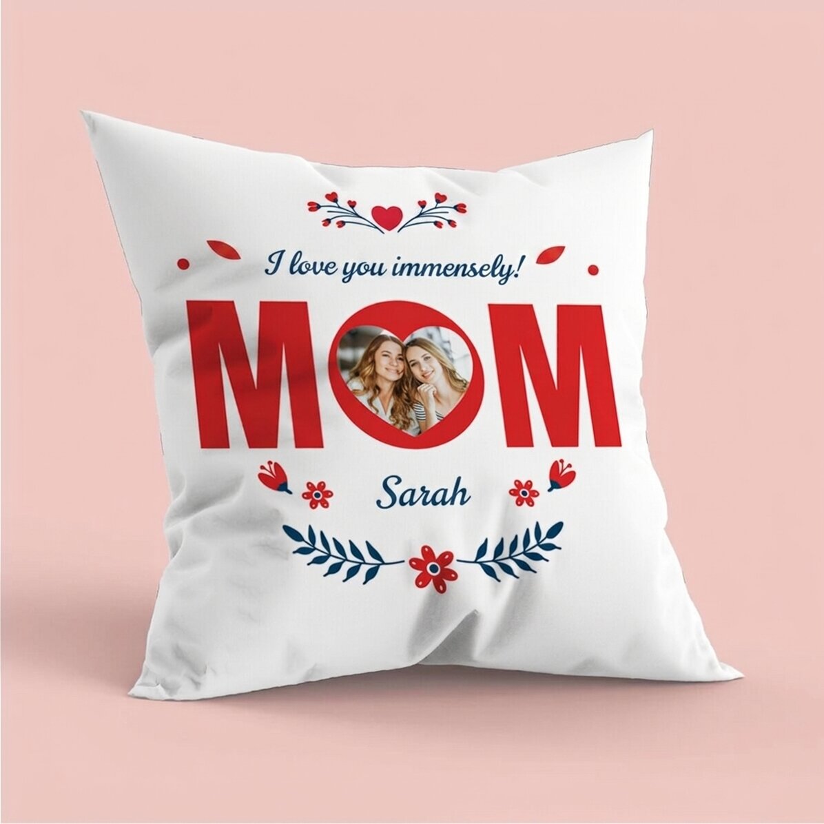 Personalised cushion with photo and message - Mum