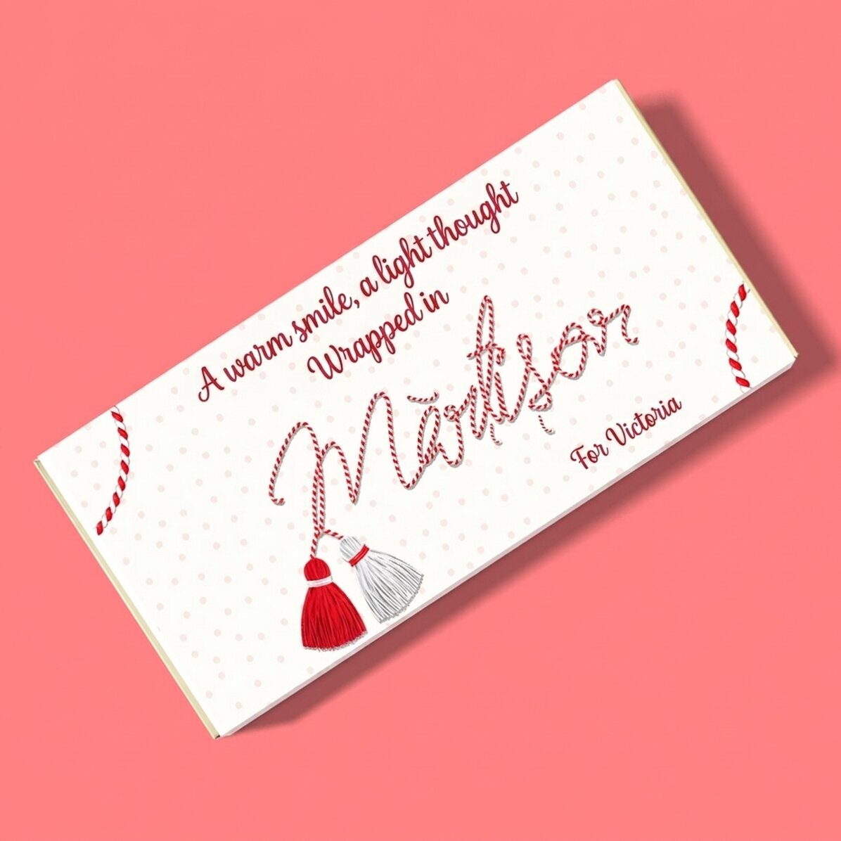 Personalised chocolate with message