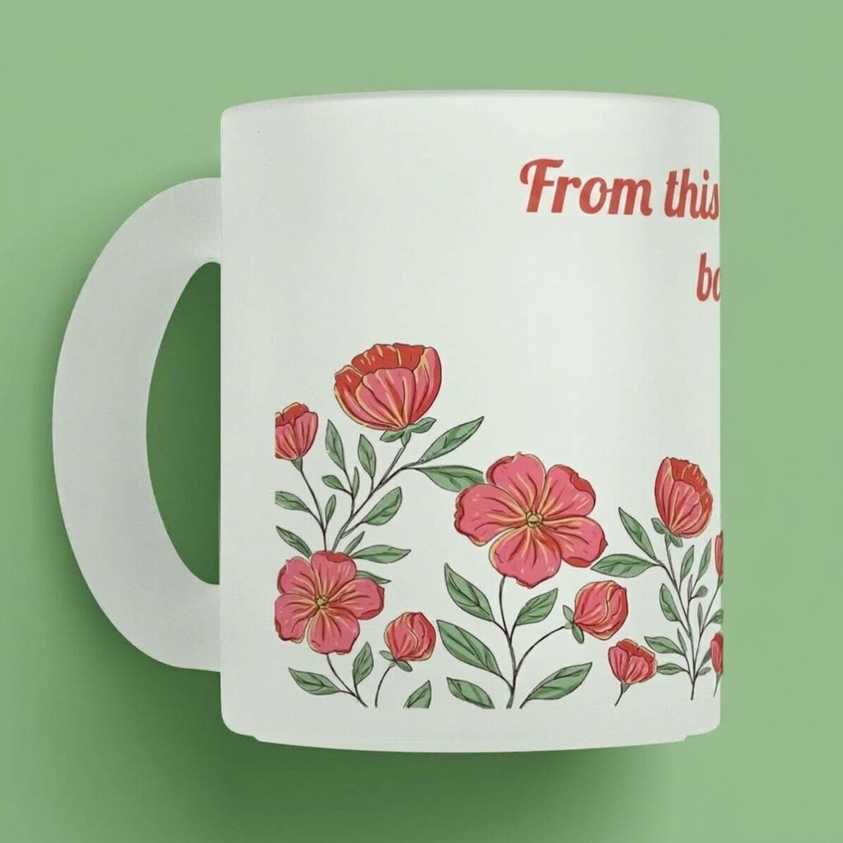 Personalised mug with text - Floral
