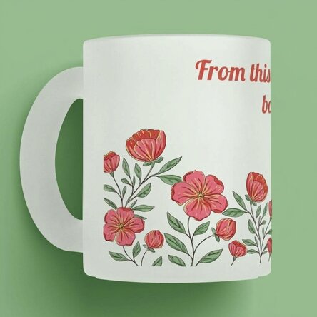 Personalised mug with text - Floral