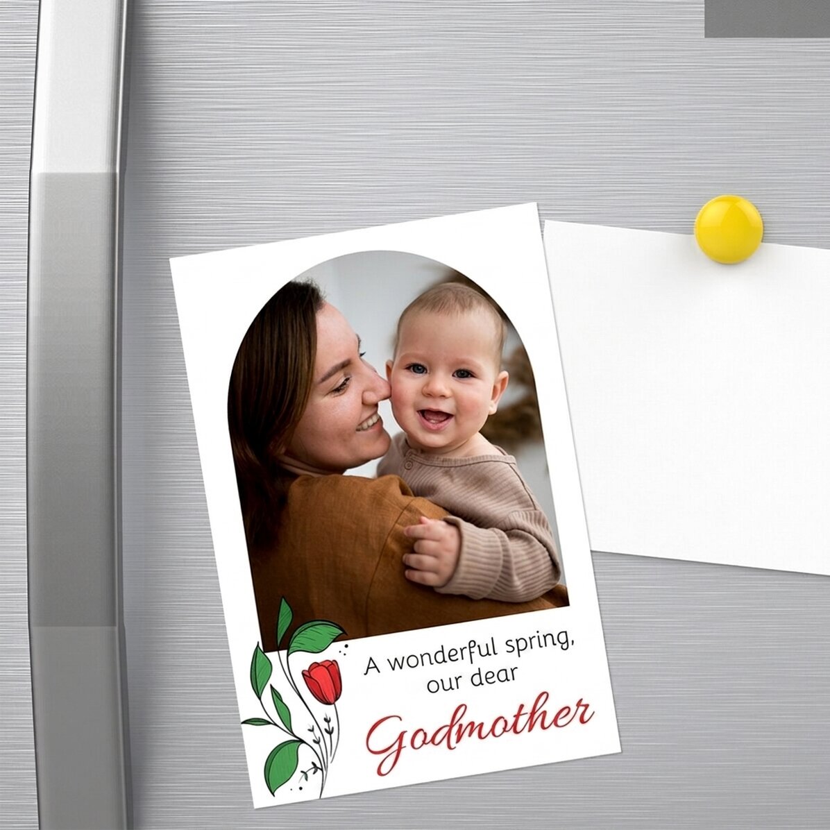 10x15 cm magnet personalised with a photo and message - Flowers for you