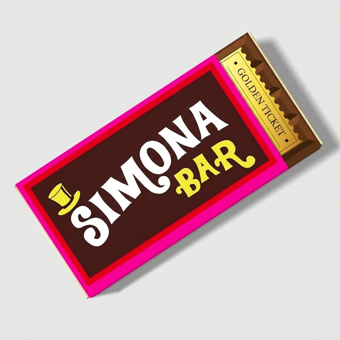 Personalised chocolate with name - Golden ticket