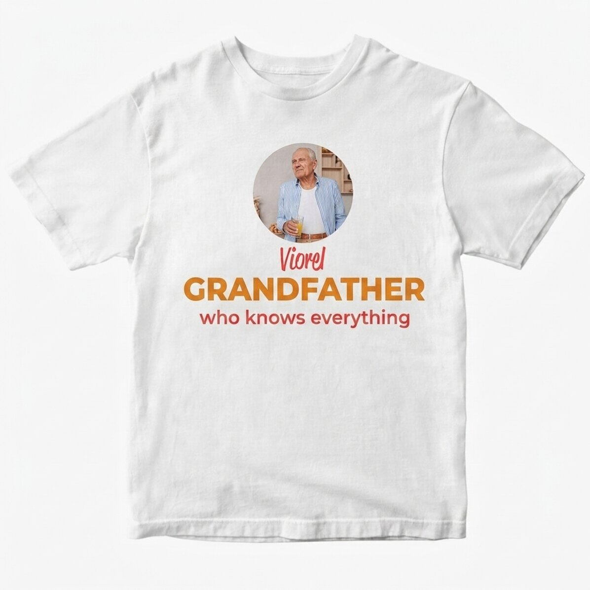 Custom cotton T-shirt with text - Grandfather