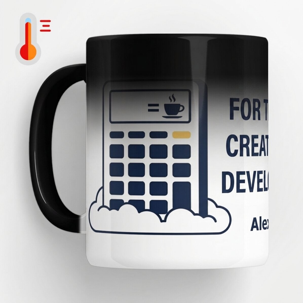 Personalised heat-sensitive mug with text - Accounting