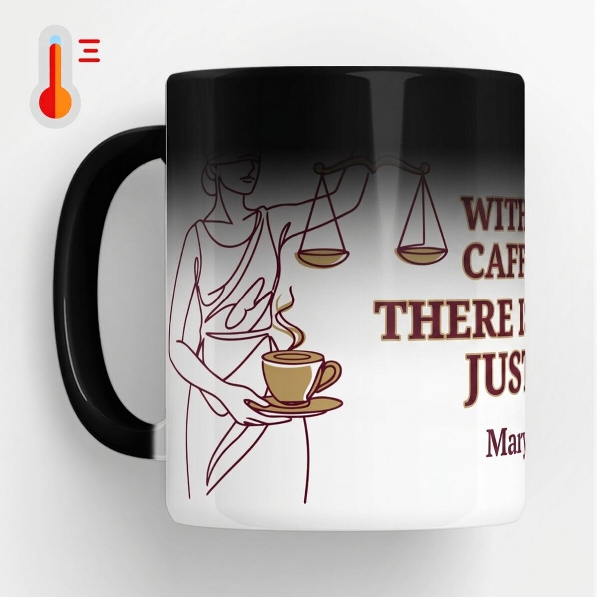Personalised thermos flask with text for lawyers