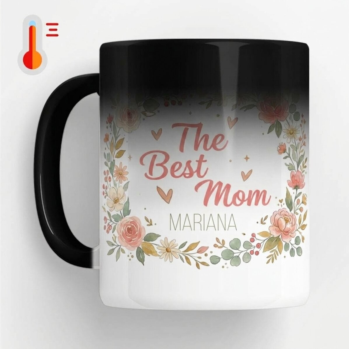 Personalised heat-sensitive mug with text – The Best Mum