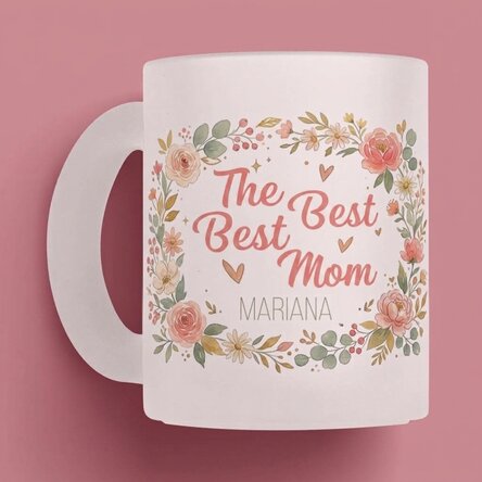 Personalised glass mug with text – The Best Mum