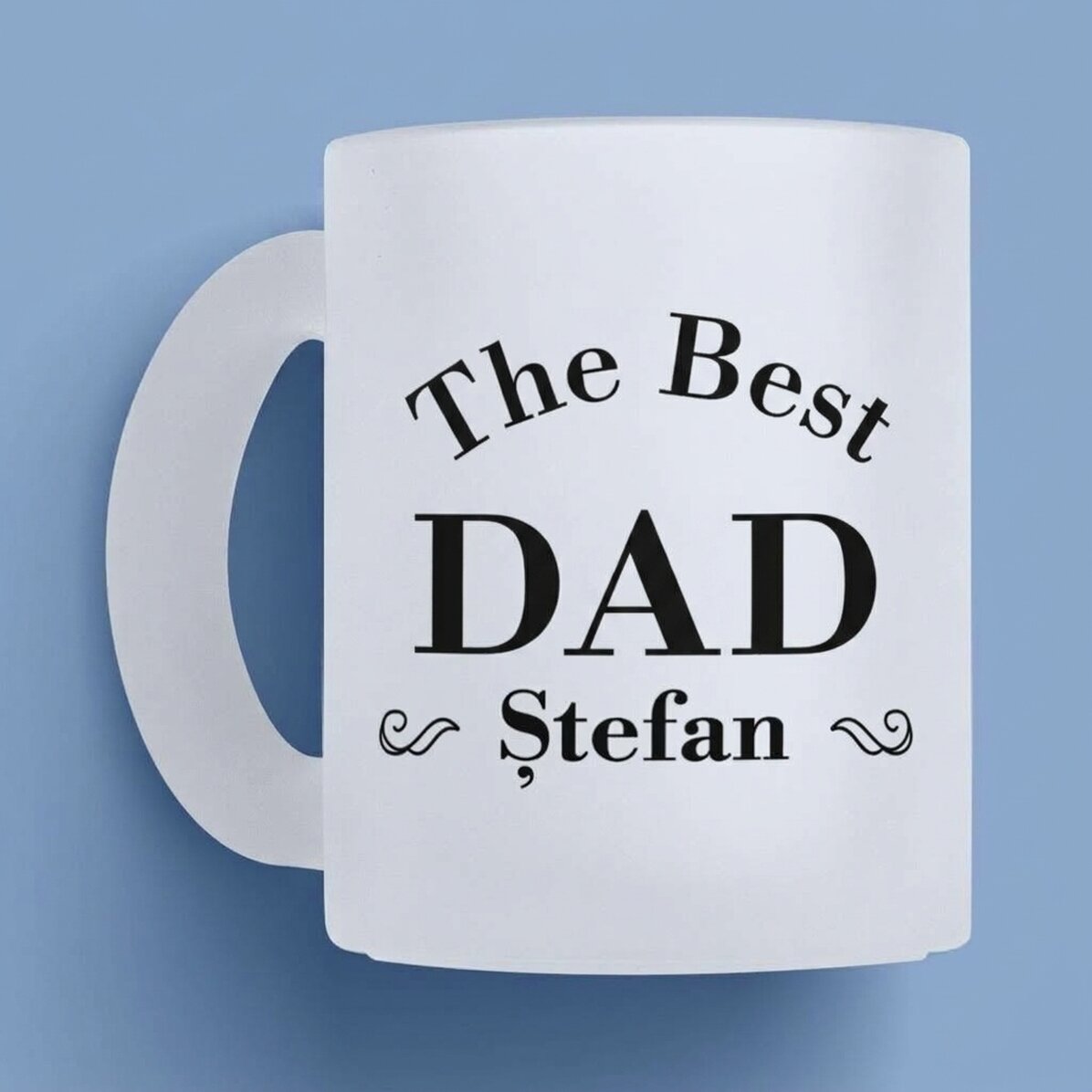 Personalised glass mug with text – Best Dad