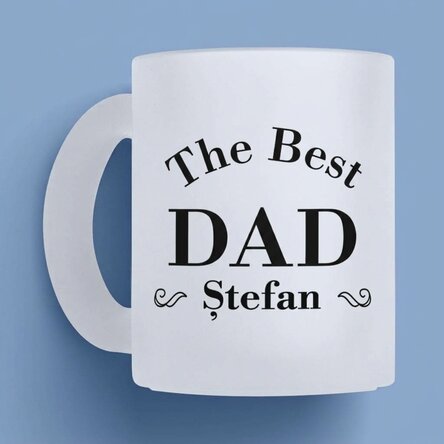 Personalised glass mug with text – Best Dad