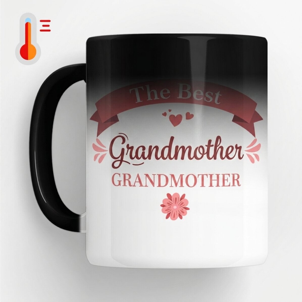 Personalised heat-sensitive mug with text – Granny-to-be NEW