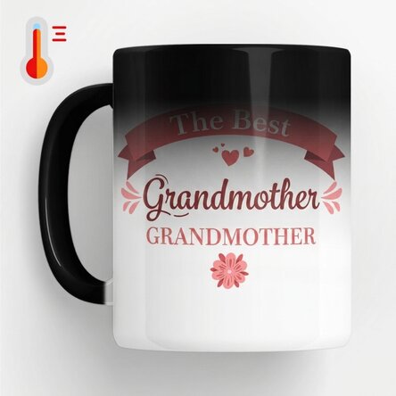 Personalised heat-sensitive mug with text – Granny-to-be NEW